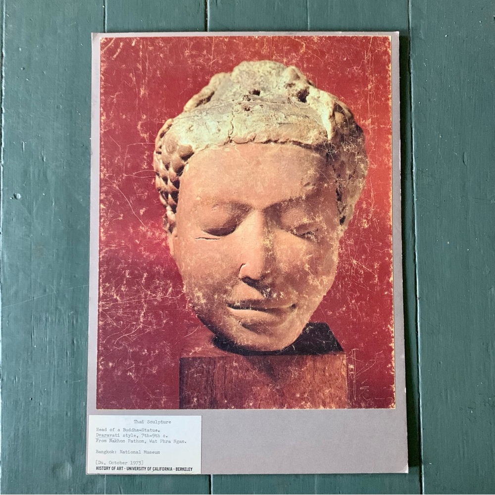 Sold Thai Head of Buddha Statue 1970s UC Berkeley Art History Dept Archive Print